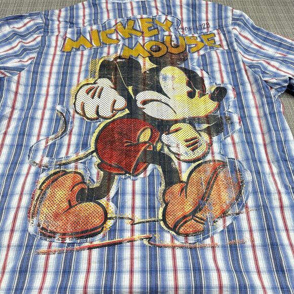 Disney Store Exclusive Shirt XXL Western Large Mickey Mouse Graphic Pearl Snap - Picture 1 of 9